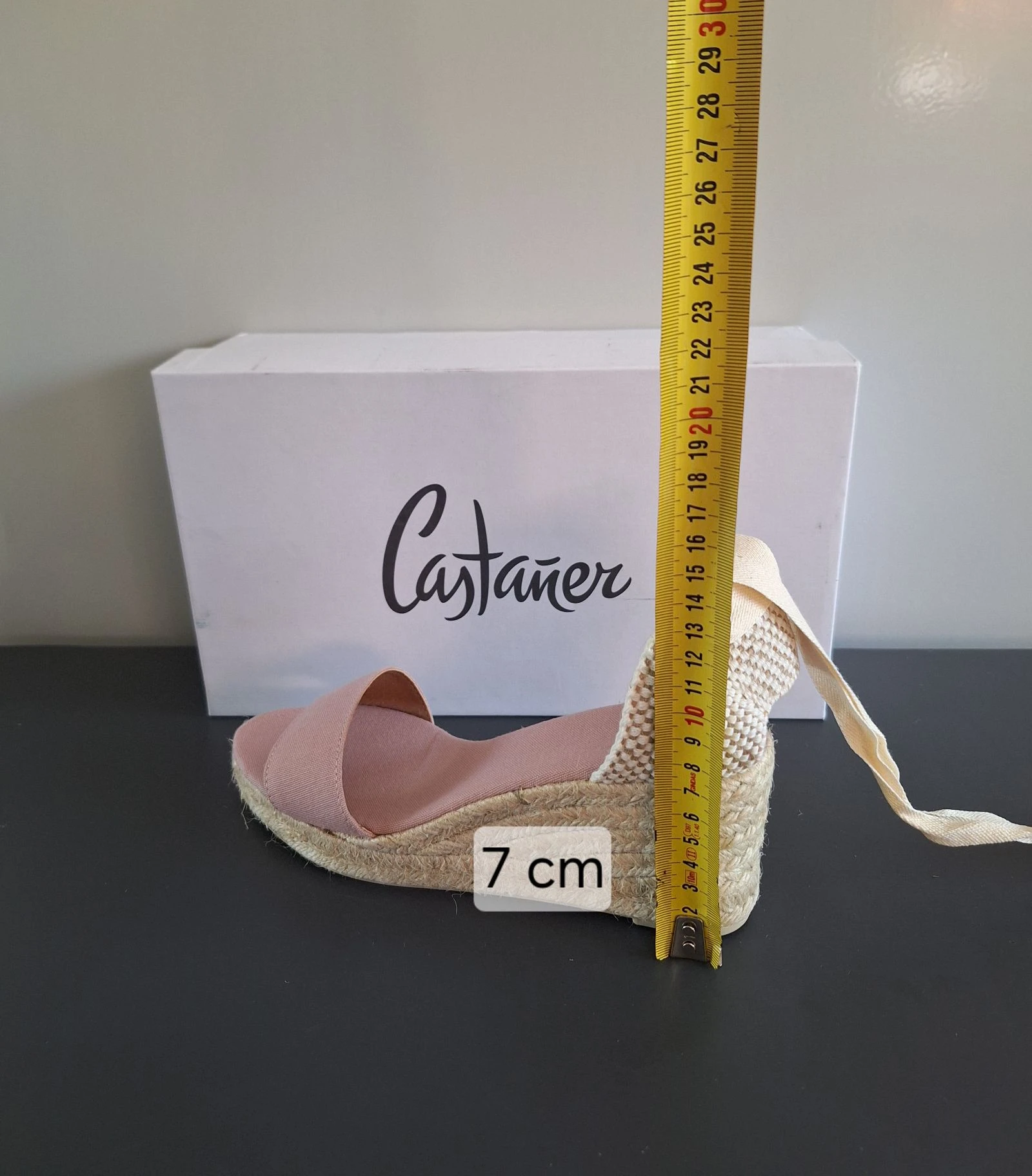 Castañer alpargatas rosa claro con tacón de cuña y cordón 39 – photo 5